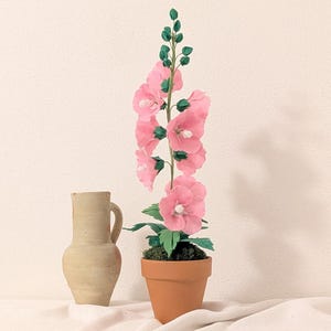Handgemachte Filzblume im Topf, Rosa Blumentischdekor, ewige Blumengeschenk für Mama, Muttertagsgeschenk, Housewarminggeschenk