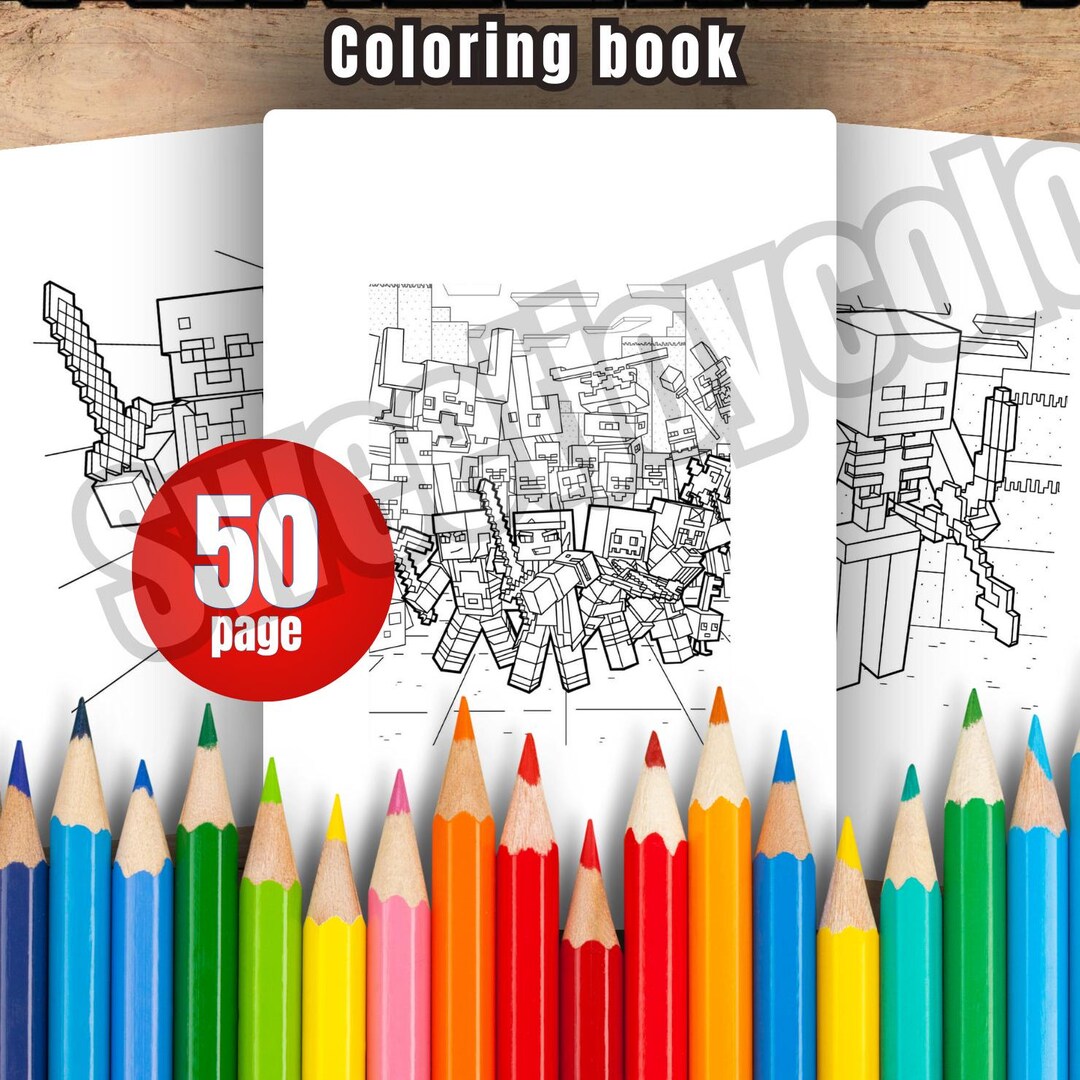 Minecraft Coloring Set 50 Minecraft Coloring Page,a4 Sıze Pdf Download, Kids Coloring Activity ...