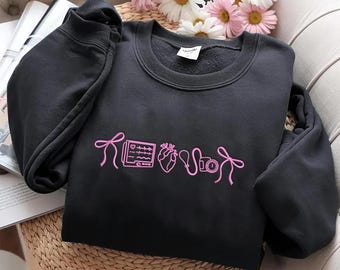 Sudadera bordada de enfermera cardíaca, ideal para niñas y mujeres. Regalo de agradecimiento para enfermeras cardíacas de la UCIC.