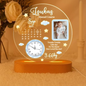 Custom Birth Announcement LED Light Plaque, Baby Birth Stats, Newborn Gift, Baby Boy/Girl Announcement, Personalized Baby Keepsake Gift