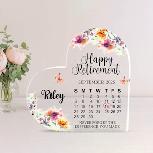 Retirement Gifts for Men and Women 2025 Never Forget the Difference You Made Acrylic Plaque, Appreciation Gift for Coworker Keepsake