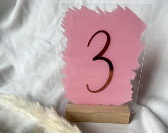 Square acrylic table numbers for weddings and special occasions