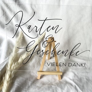 Karten und Geschenke Acrylschild für Hochzeit und besondere Anlässe