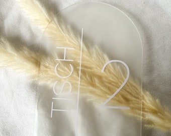 Acrylic sheet frosted glass | Table numbers matted for wedding | 13x18 | with stand or without