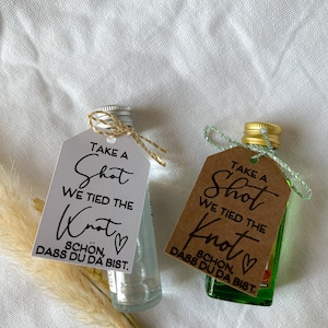 Anhänger für Gastgeschenke im Set | personalisiert | Take a shot we tied the knot