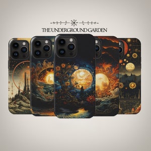 Celestial Astrology Sun Moon Phone Case for iPhone 16 MagSafe, 15 Plus, 14 Pro Max, 13 Mini, Samsung Galaxy S25 Ultra, S24 Pro, S23, & More