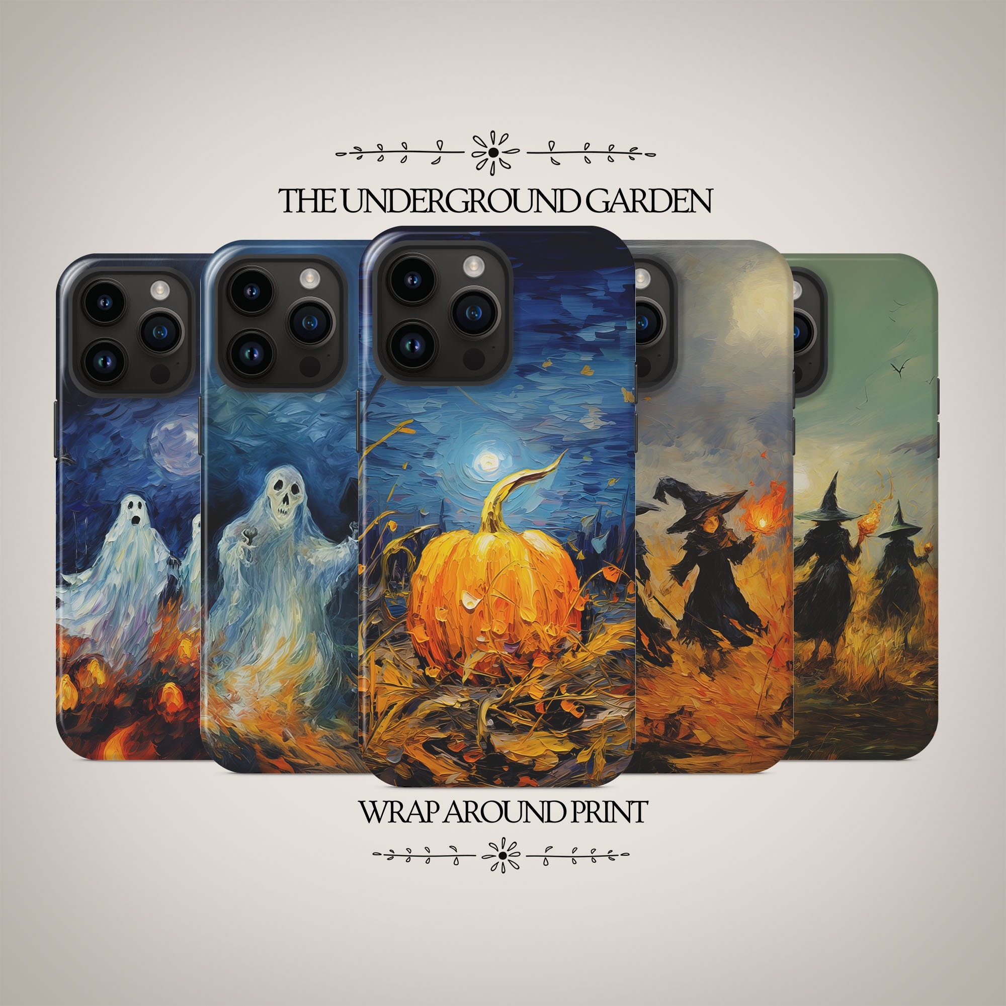 Funda para iPhone 12 Pro Max Halloween Spooky Ghost diseño doble capa