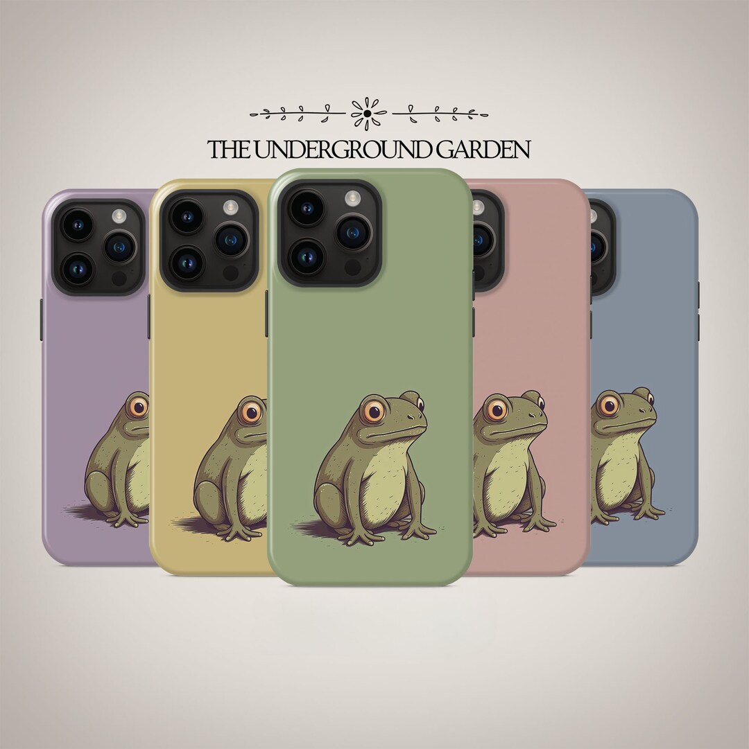 Cute Pastel Frog Cartoon Phone Case for iPhone 16 Magsafe, 15 Plus, 14 ...