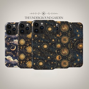Celestial Astrology Witchy Phone Case for iPhone 16 MagSafe, 15 Plus, 14 Pro Max, 13 Mini, Samsung Galaxy S25 Ultra, S24 Pro, S23 & More