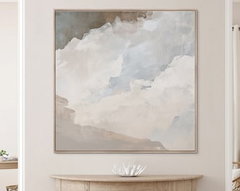 Neutral abstrakt landskapskonst: Minimalistisk utskrivbar dekor (digital nedladdning)