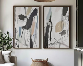 Abstract Art Prints Set of 2: Modern Wall Art (Digital Download)
