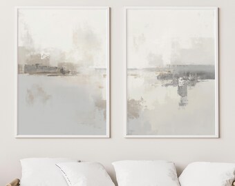 Abstract Wall Art Set of 2, Minimalist Digital Download, Modern Printable Art, Neutral Abstract Poster