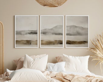 Neutral Abstract Art Prints Set, Nordic Wabi Sabi Gallery Wall (Digital Download)