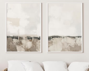 Set of 2 Abstract Art Prints: Modern Minimalist Digital Downloads | Green