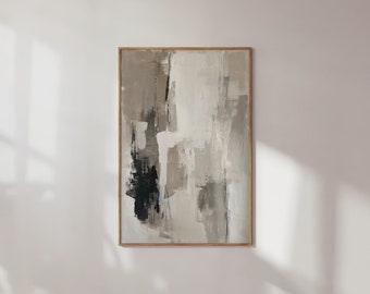 Impression d'art abstrait neutre : décoration d'intérieur moderne (téléchargement numérique)
