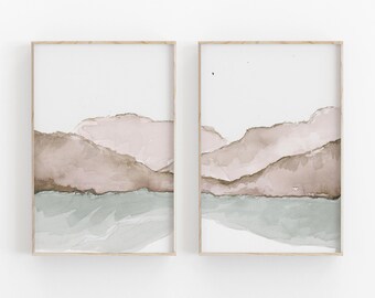 Abstract Art Prints Set: Neutral Wall Decor (Digital Download)
