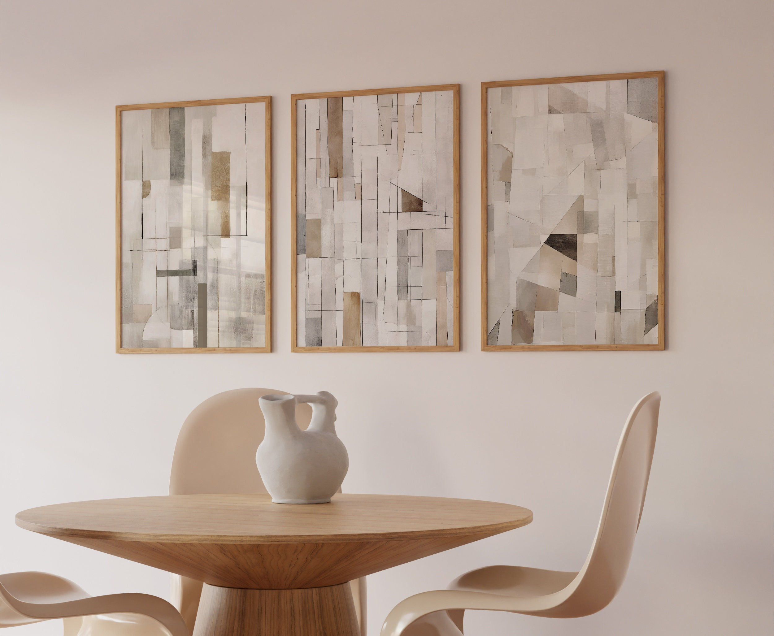 Neutral Abstract Art Set, Modern Minimalist Prints (digital Download ...