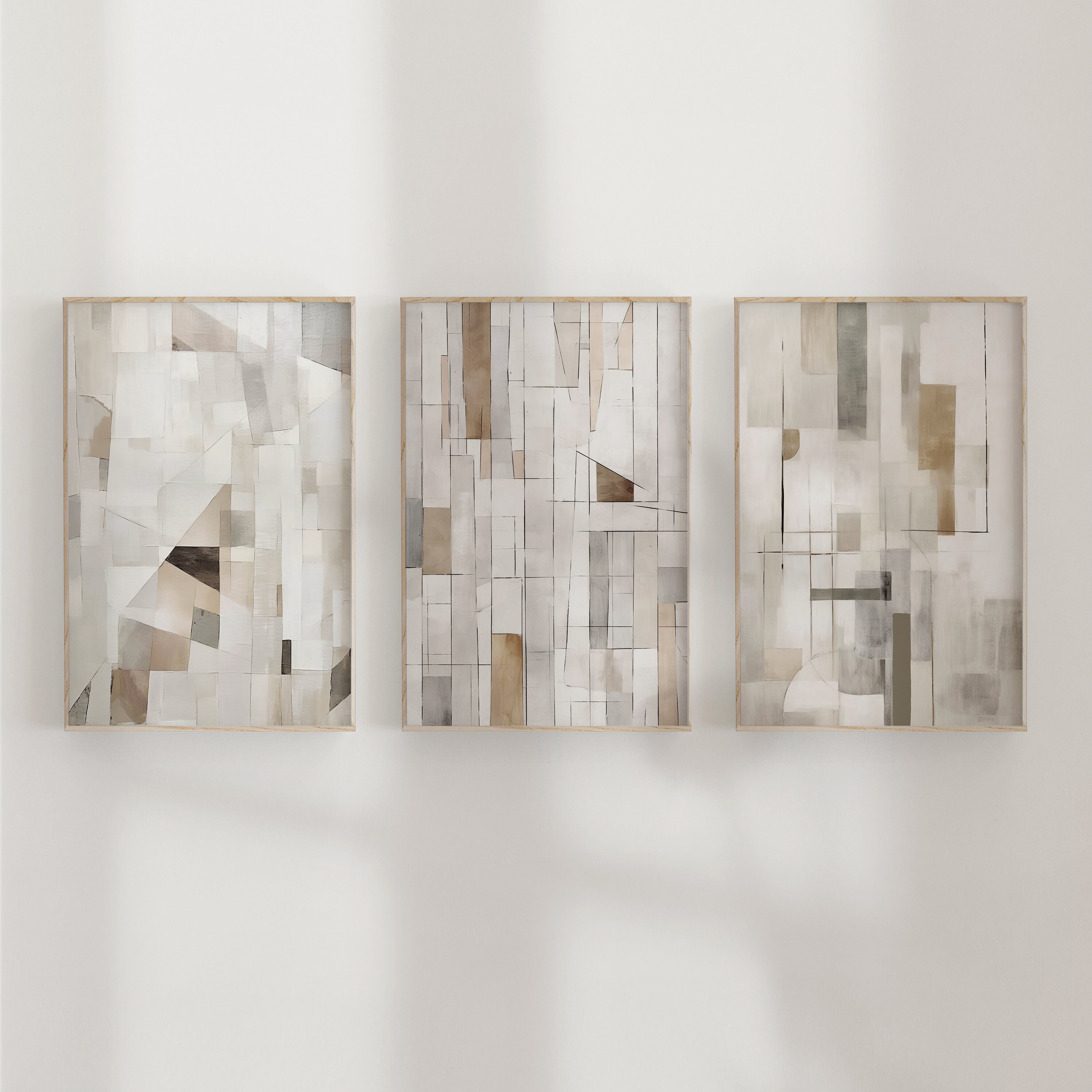 Neutral Abstract Art Set, Modern Minimalist Prints (digital Download ...