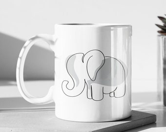 L'eleganza dell'elefante in una tazza: tazza da caffè minimalista