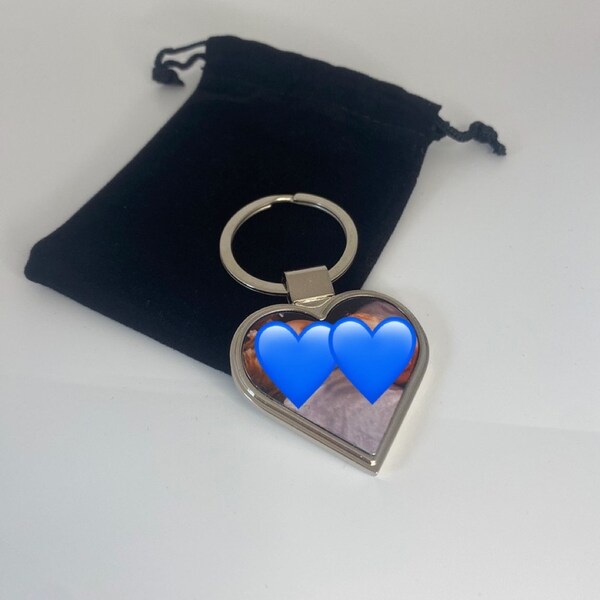 Personalised keyring heart shaped photo printed | christmas | valentines | birthday gift | mothers day gift
