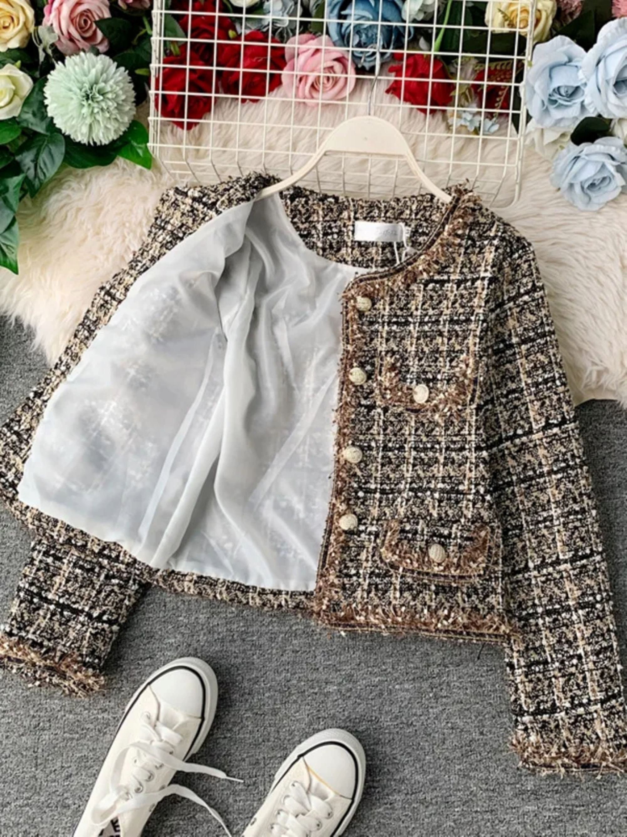 Tweed store zara jacket