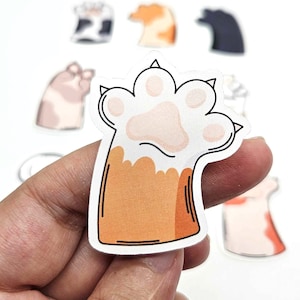 Ensemble d'autocollants pattes de chat (11 pièces) - pour les amoureux des animaux et les fans de chats - décoration pour une jolie décoration de patte de chat de bande dessinée - cadeau doux