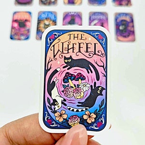 Sticker Set "Katzen Tarot" (11 Stück) - für alle Katzen- und Tarot-Liebhaber - kawaii Verzierung für niedliche Deko - süßes witchy Geschenk