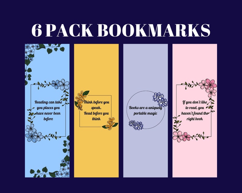 6 Minimal Reader Bookmarks Digital Printable Bookmarks Digital Bookmark