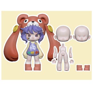 Miniature Art Doll Clay Mold, DIY Doll Body Parts Mould