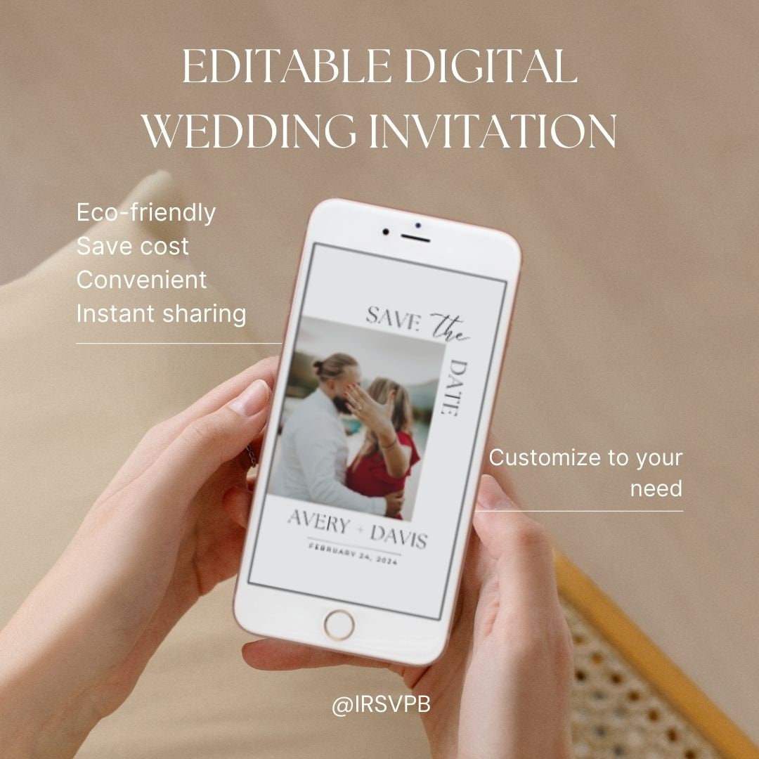 EDITABLE Wedding Invitation Card, Digital Wedding Invitation, Digital