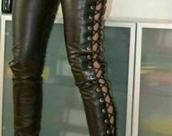 Women's Sheepskin Real Leather Pant Slim Fit Black Skinny Stylish Trouser
