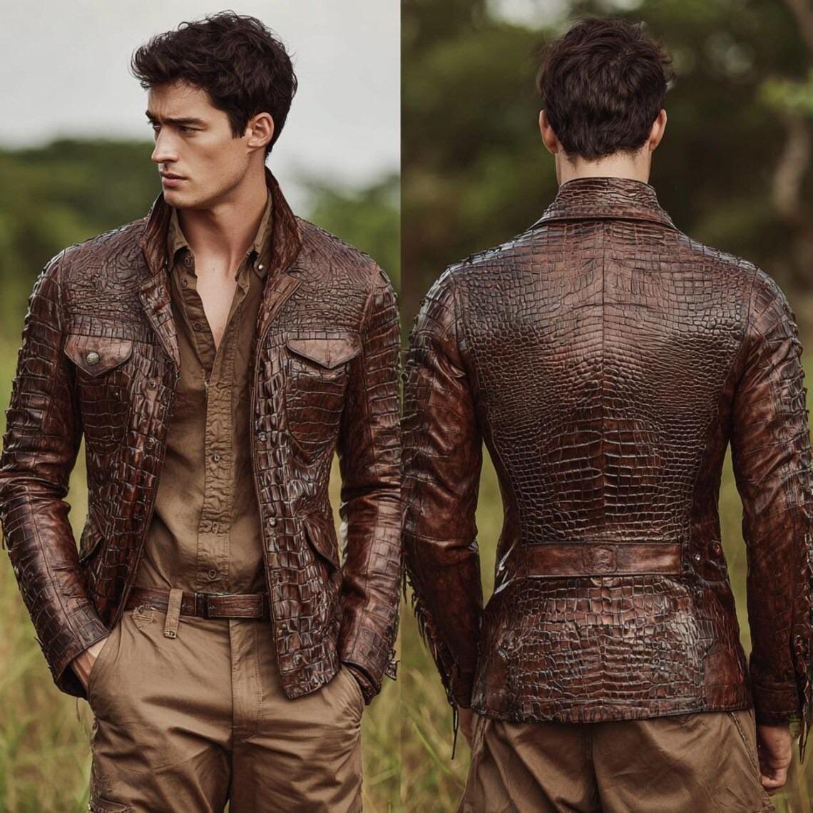 Veste Saharienne En Lin Marron Taille M - Neuve Jamais Portée, Coupe Régulière