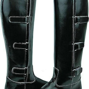 Hispar Spirit Polo Players pour hommes Bottes hautes équestres en cuir noires pour hommes