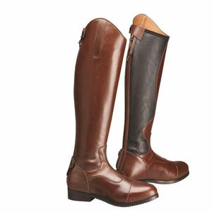 Botte d'équitation en cuir véritable avec longueur personnalisée