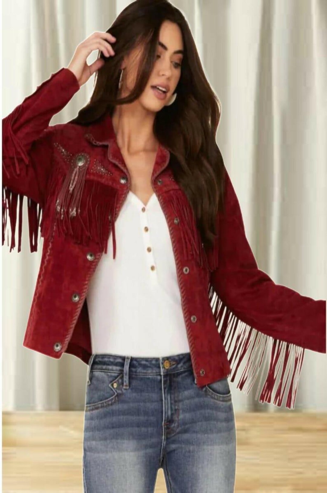 Vintage Suede Fringe Western Jacket - Handmade Leather - Etsy