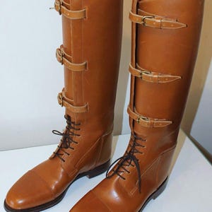 Botte d'équitation en cuir véritable avec longueur personnalisée
