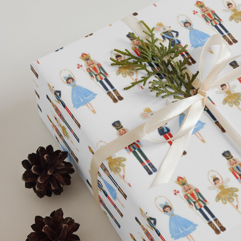 Nutcracker Christmas Gift Wrapping Paper Etsy