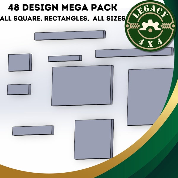 Rectangle & Square Gusset and Tube End Cap DXF File(s) - 48 Designs - Scalable - Made by Veterans