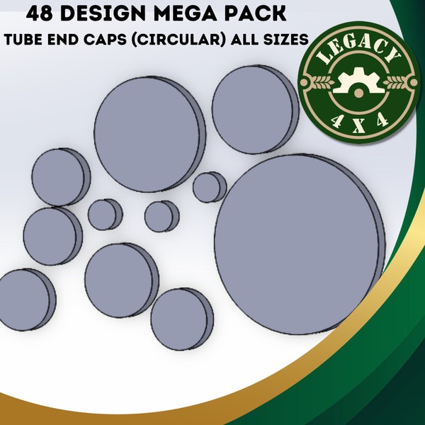 Circular Gusset and Tube End Cap DXF File(s) - 48 Designs - Scalable - Made by Veterans