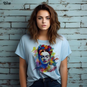 T-shirt Frida Kahlo Cadeau Féministe pour Elle Cadeau d'Anniversaire ou de Saint-Valentin Cadeau Inspirant Cadeau pour Elle, amatrice d'art