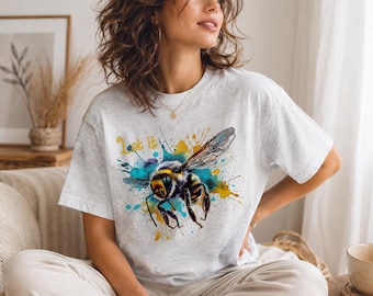 Honey Bee-shirt dames | T-shirt Botanical Nature Cadeau voor haar