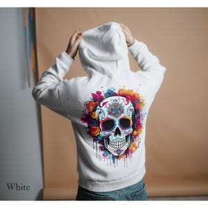 Suéter de calavera colorido Día de los Muertos, sudadera del Día de Muertos, suéter de Halloween, suéter de calavera de azúcar único, festival mexicano