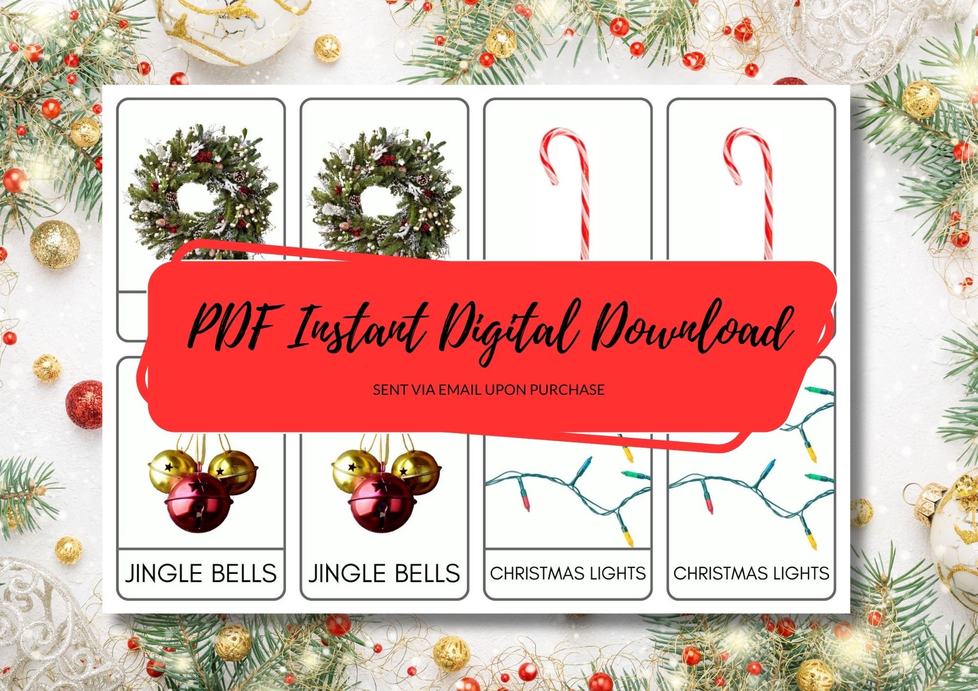 Christmas Montessori 3 Part Cards: Learning Printables (PDF) - Etsy
