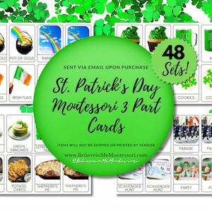 St. Patrick&#39;s Day Montessori 3 Part Cards: Learning Activity (PDF)