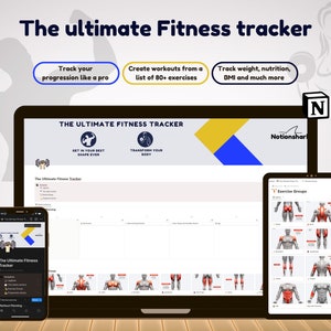 Notion ultimate fitness tracker 2025 | Fitness tracker Notion template | Fitness planner | Workout tracker | Fitness template