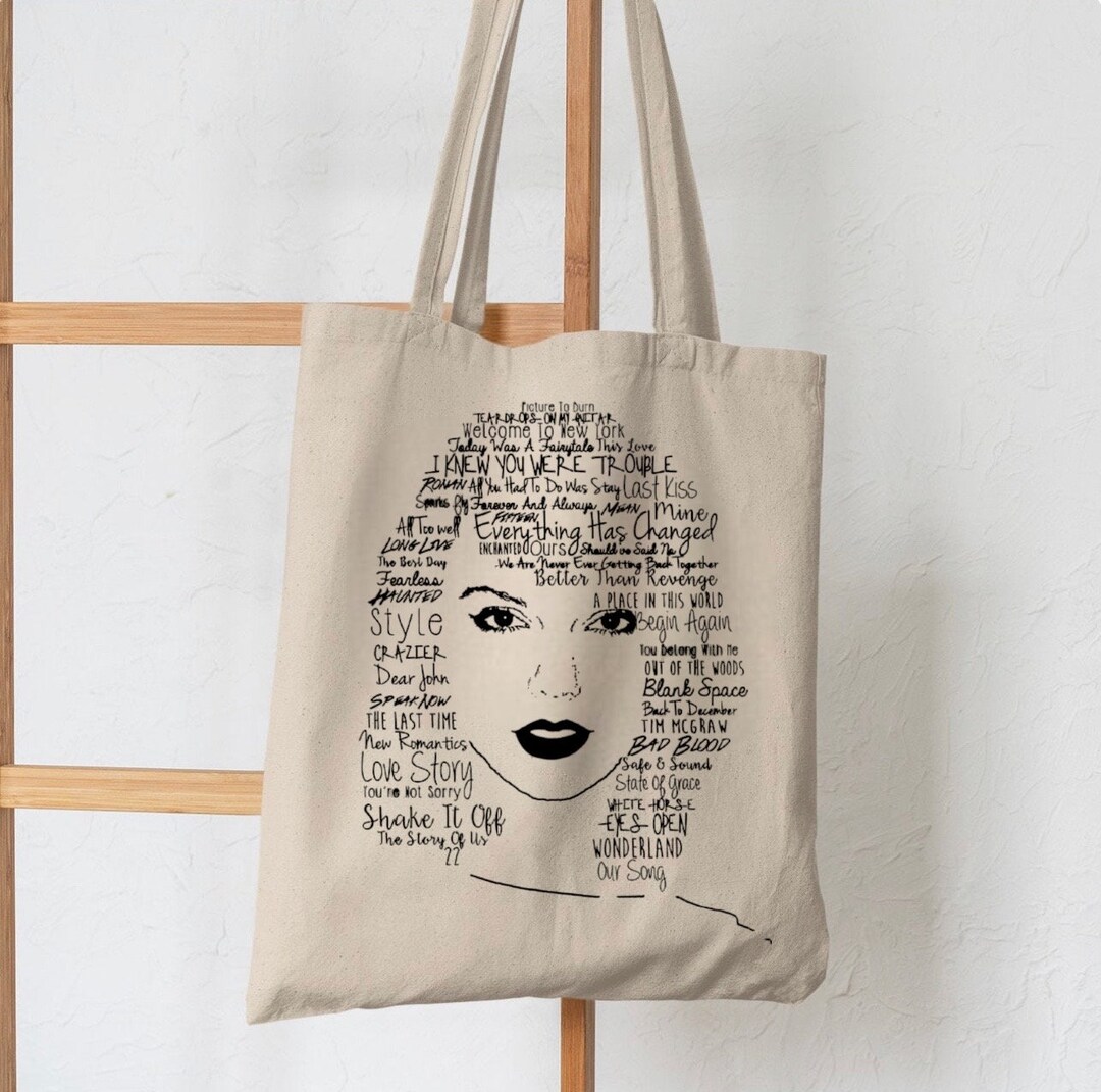 Taylor Swift Art Album Logo Tracklists Tote Bag Etsy