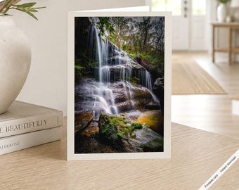 Forest Waterfall Printable Greeting Card