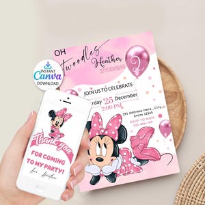 Oh twodles birthday invitation, Girl 2nd birthday invitation