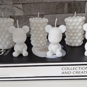 set of 3 bubble candles and 3 bears image 1