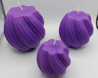 Handmade candle set purple